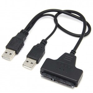 Adaptor SATA 7 + 22 Pin la USB 2.0 cu Cablu cu mufa pentru hard Laptop 2.5"